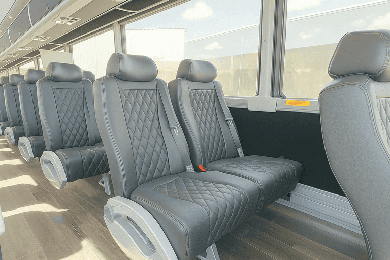 interior of Oxnard Shuttle Bus Rentals charter bus